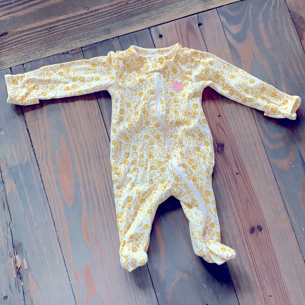 **5 for$30 ** — Yellow Floral Girl Footie
